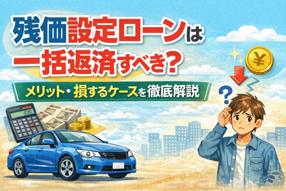 残価設定ローンは一括返済すべき？メリット・損するケースを徹底解説