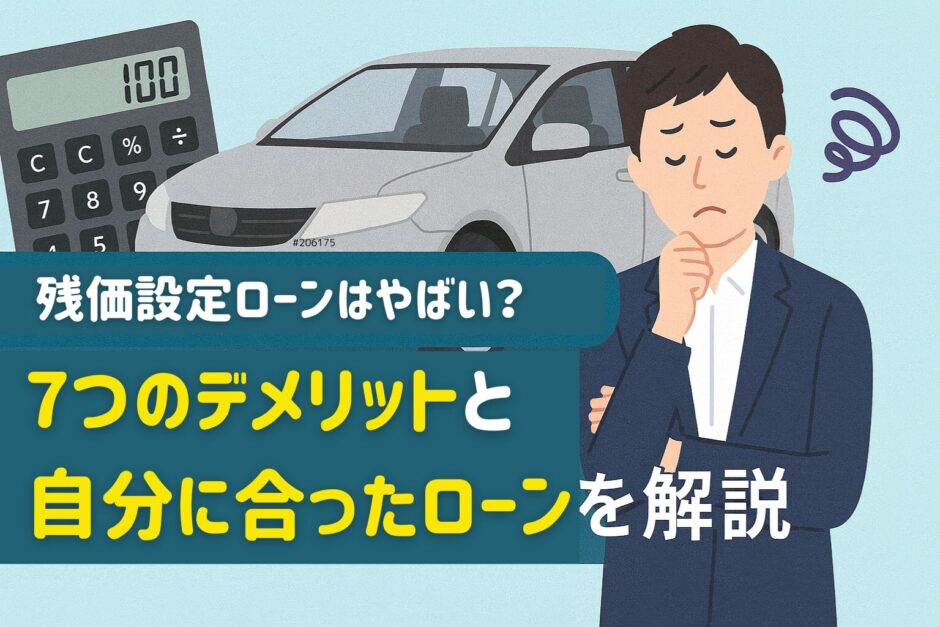 残価設定ローンはやばい？7つのデメリットと自分にあったローンを解説