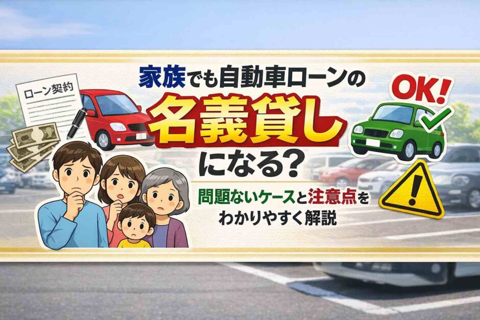 家族でも自動車ローンの名義貸しになる？問題ないケースと注意点をわかりやすく解説