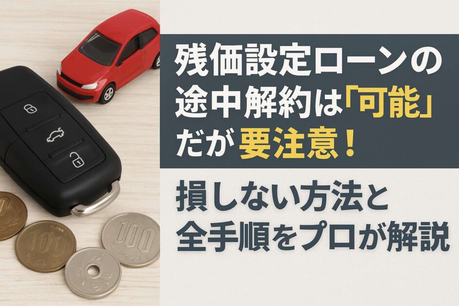 残価設定ローンの途中解約は「可能」だが要注意！損しない方法と全手順をプロが解説