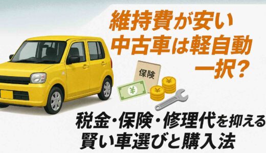 維持費が安い中古車は軽自動車一択？税金・保険・修理代を抑える賢い車選びと購入法