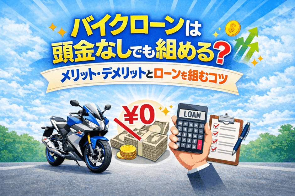 バイクローンは頭金なしでも組める？メリット・デメリットとローンを組むコツ