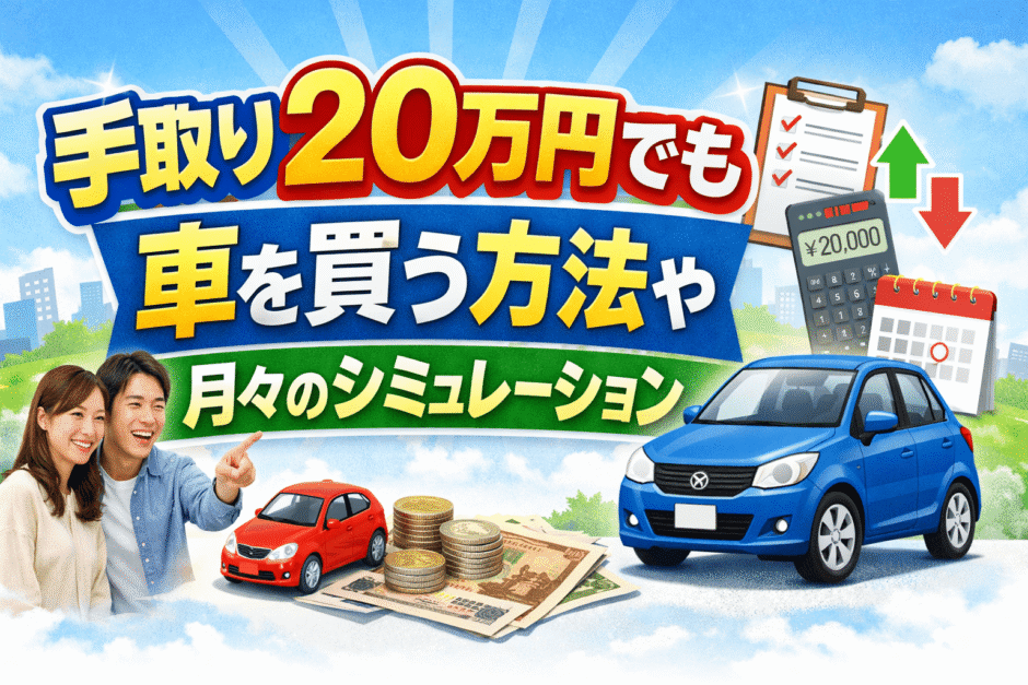 手取り20万円でも車を買う方法や月々のシミュレーション