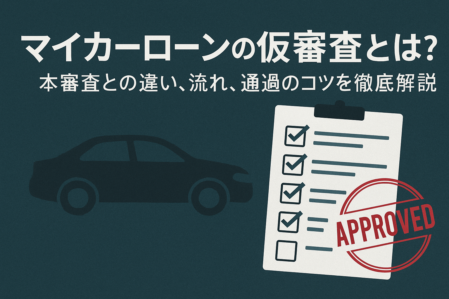 マイカーローンの仮審査とは？本審査との違い、流れ、通過のコツを徹底解説